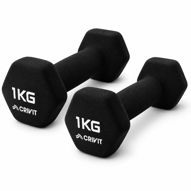 Гантелі вінілові Crivit 2 x 1 кг Black (R4836131820250) - Фото 7 Гантелі вінілові Crivit 2 x 1 кг Black (R4836131820250) - изображение 7