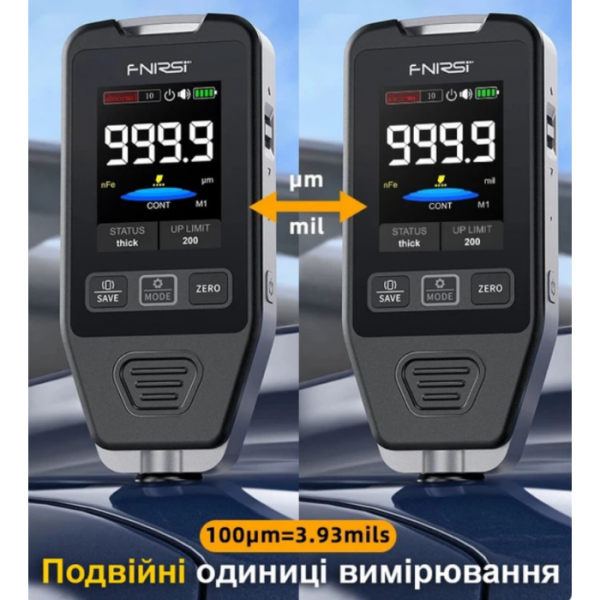 Профессиональный толщиномер Fnirsi CTG-20 датчик измерения толщины покрытия краски - изображение 4