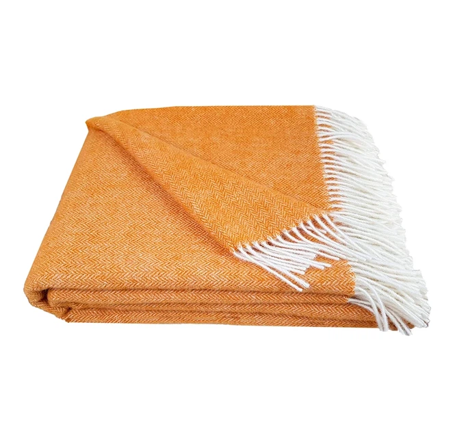 Плед 100% шерсть Lambswool 140х200 см горчичный - Фото 2 Плед 100% шерсть Lambswool 140х200 см горчичный - изображение 2