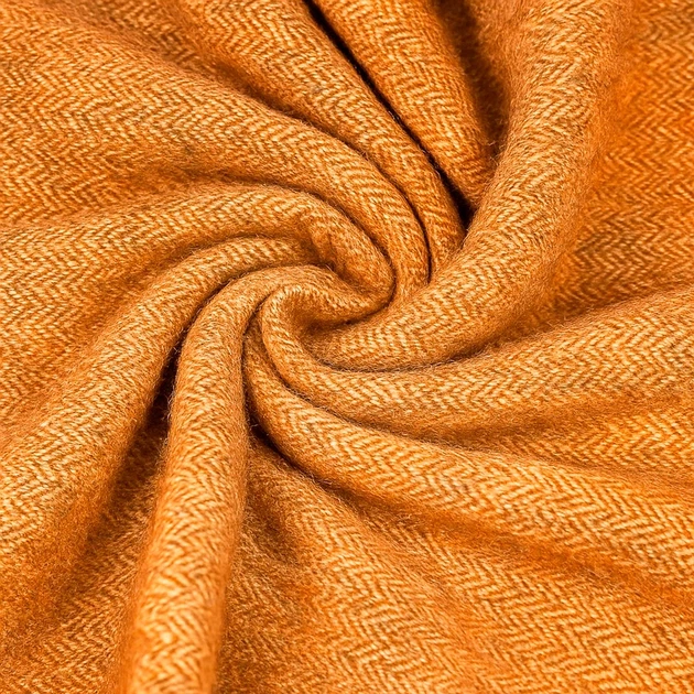 Плед 100% шерсть Lambswool 140х200 см горчичный - Фото 3 Плед 100% шерсть Lambswool 140х200 см горчичный - изображение 3