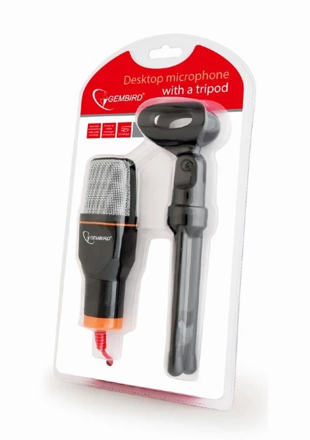 Мікрофон настільний Gembird MIC-D-03, чорного кольору - Фото 2 Мікрофон настільний Gembird MIC-D-03, чорного кольору - зображення 2
