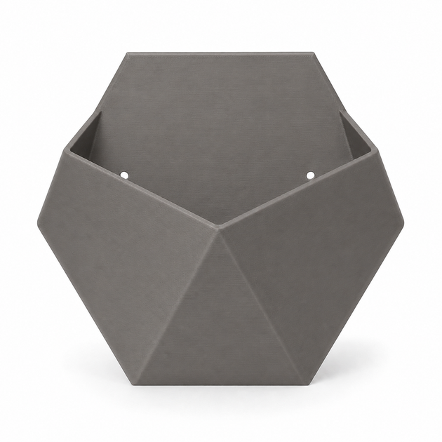 Настінне пластикове кашпо Hexagon для сукулентів і міні-рослин, 204×180×60 мм - Фото 1 Настінне пластикове кашпо Hexagon для сукулентів і міні-рослин, 204×180×60 мм - зображення 1