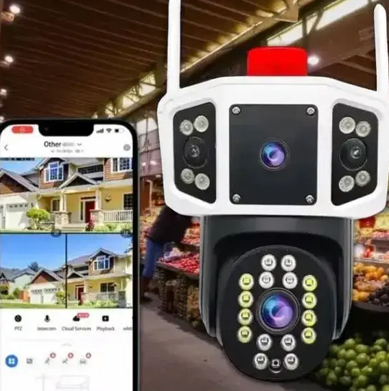 Камера видеонаблюдения JNice WiFi IP уличная поворотная 12 Мп 2 объектива PTZ беспроводная ночное видение ИК подсветка 25 м датчик движения автослежение сирена двусторонняя аудиосвязь микрофон динамик microSD 128 ГБ смартфон IP66 Белая - изображение 8