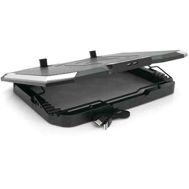 Підставка для ноутбука Ice Coorel K10 10-17" RGB Black (YT35671) - Фото 4 Підставка для ноутбука Ice Coorel K10 10-17" RGB Black (YT35671) - изображение 4