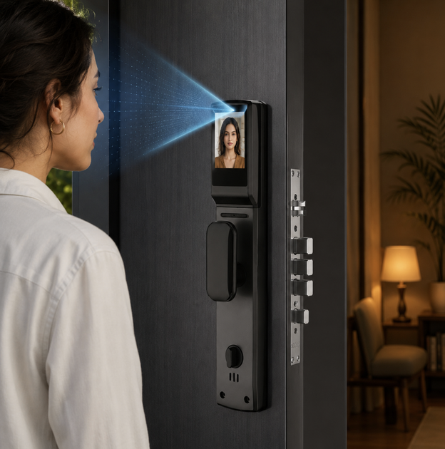 Умный дверной замок LOCK97 с 3D Face ID Электронная система контроля доступа с камерой Биометрическое Wi-Fi устройство со сканером отпечатка пальца Бесключевое решение для квартиры дома офиса - изображение 7
