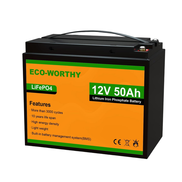 Аккумуляторная батарея Eco-Worthy LiFePO4 12.8V 50Ah 640Wh с BMS, до 15000 циклов для солнечных систем и ИБП - изображение 12