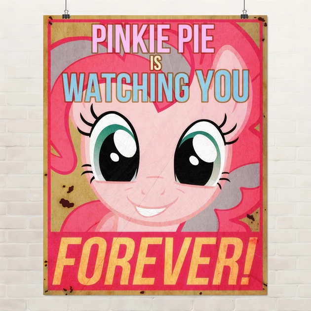 Постер Пінкі Пай слідкує за тобою, Pinkie Pie's 1984, Орвелл, A3 37×30 см (id7346) - Фото 1 Постер Пінкі Пай слідкує за тобою, Pinkie Pie's 1984, Орвелл, A3 37×30 см (id7346) - зображення 1
