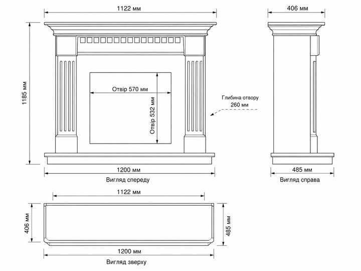 Каминокомплект IDaMebel Washington цвета красное дерево, размер 1200x1185x485, с паровым камином Dimplex Cassette 600 LED LOG с настоящим 3D эффектом пламени, дровами и звуком - изображение 2
