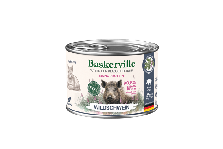 Консервированный корм Baskerville Дикий кабан влажный корм для взрослых кошек 200 г (4262548450785) - Фото 1 Консервированный корм Baskerville Дикий кабан влажный корм для взрослых кошек 200 г (4262548450785) - изображение 1