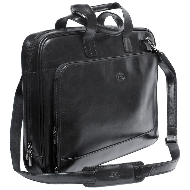 Чёрная кожаная деловая сумка TONY PEROTTI Italico 9152 nero - Фото 3 Чёрная кожаная деловая сумка TONY PEROTTI Italico 9152 nero - изображение 3