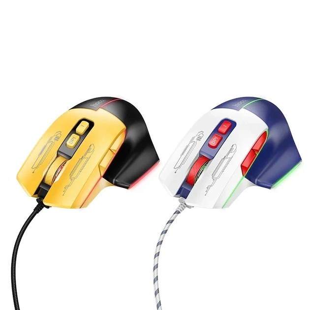 Миша HOCO GM31 Overlord luminous gaming wired mouse Black Yellow - Фото 3 Миша HOCO GM31 Overlord luminous gaming wired mouse Black Yellow - изображение 3
