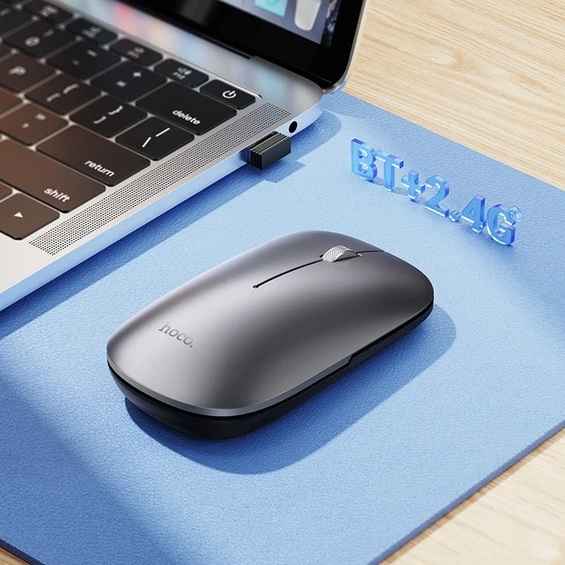Миша HOCOGM43 Adelanto dual-mode wireless mouse(rechargeable version) deep space gray - изображение 8