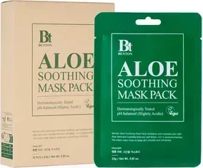 Maseczka nawilżająca do twarzy Benton Aloe Soothing Mask Pack 23 g x 10 szt (8809566990334) - Zdjęcie 1 Maseczka nawilżająca do twarzy Benton Aloe Soothing Mask Pack 23 g x 10 szt (8809566990334) - obraz 1