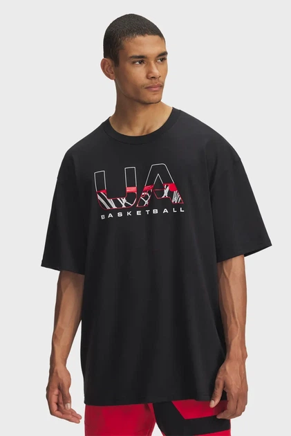 Чоловіча чорна футболка UA M HWT Hoops Branded SS Under Armour L 6003687-001 - Фото 1 Чоловіча чорна футболка UA M HWT Hoops Branded SS Under Armour L 6003687-001 - изображение 1