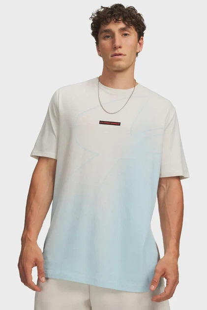Чоловіча біла футболка UA M 60/40S BLEND LOGO SS Under Armour LG 6013612-279 - Фото 1 Чоловіча біла футболка UA M 60/40S BLEND LOGO SS Under Armour LG 6013612-279 - изображение 1