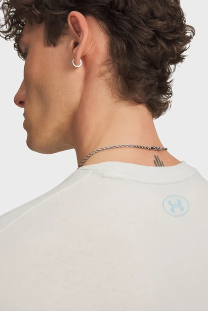 Чоловіча біла футболка UA M 60/40S BLEND LOGO SS Under Armour LG 6013612-279 - Фото 2 Чоловіча біла футболка UA M 60/40S BLEND LOGO SS Under Armour LG 6013612-279 - изображение 2
