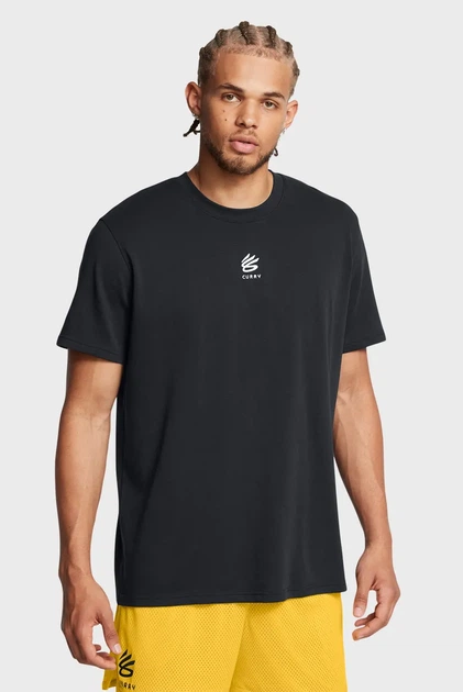 Чоловіча чорна футболка Curry Hvyweight Logo Tee Under Armour M 1387107-001 - Фото 1 Чоловіча чорна футболка Curry Hvyweight Logo Tee Under Armour M 1387107-001 - изображение 1
