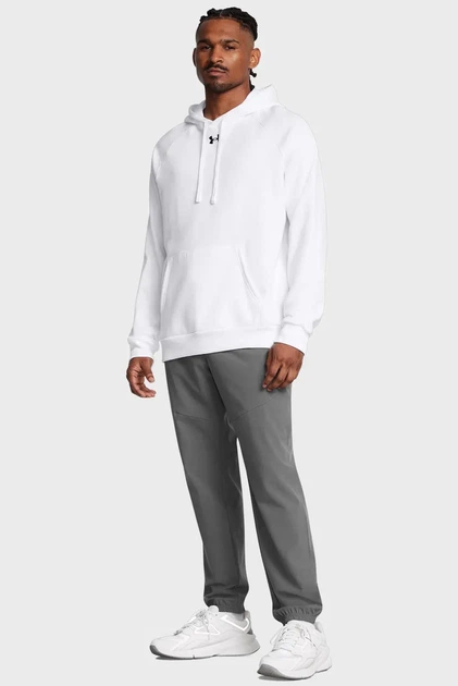 Чоловічі сірі спортивні штани UA Vibe Woven Jogger сірі Under Armour M 1386557-025 - Фото 2 Чоловічі сірі спортивні штани UA Vibe Woven Jogger сірі Under Armour M 1386557-025 - зображення 2