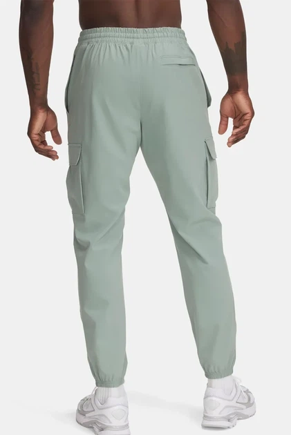 Чоловічі м'ятні спортивні штани UA Vibe Woven Cargo Pants Under Armour S 1386558-348 - Фото 3 Чоловічі м'ятні спортивні штани UA Vibe Woven Cargo Pants Under Armour S 1386558-348 - зображення 3
