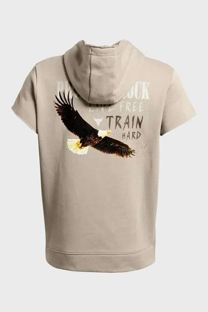 Чоловіче бежеве худі Pjt Rck Q1 SS Icon Fleece HD Under Armour L 1383209-203 - Фото 5 Чоловіче бежеве худі Pjt Rck Q1 SS Icon Fleece HD Under Armour L 1383209-203 - изображение 5