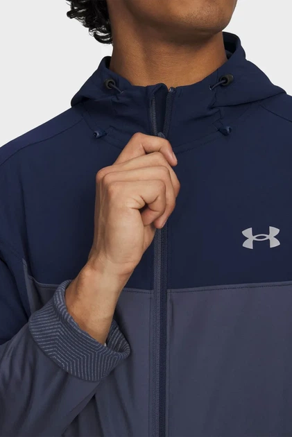 Чоловіча темно-синя вітровка Utility Woven Winterized FZ Under Armour S 6006112-408 - Фото 3 Чоловіча темно-синя вітровка Utility Woven Winterized FZ Under Armour S 6006112-408 - зображення 3
