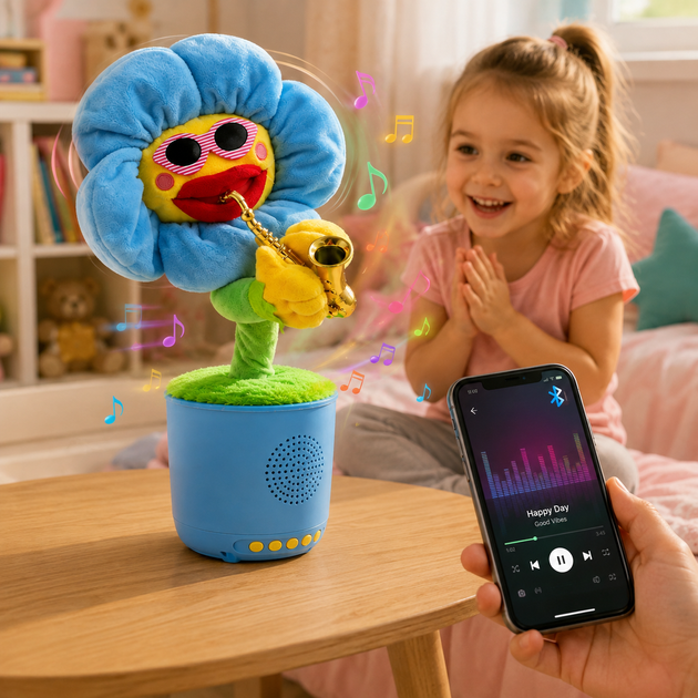 Интерактивная игрушка танцующий Цветок Dancing Flower с Bluetooth, FM-радио - изображение 2