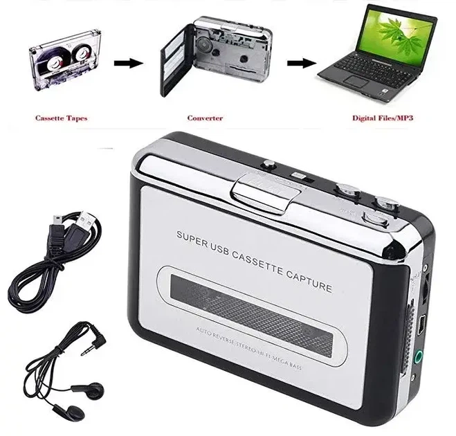 USB касетний плеєр для оцифрування аудіокасет TAPE - зображення 3