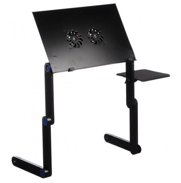Столик для ноутбука розкладний трансформер з активним охолодженням Laptop Table T8 чорний - Фото 5 Столик для ноутбука розкладний трансформер з активним охолодженням Laptop Table T8 чорний - зображення 5