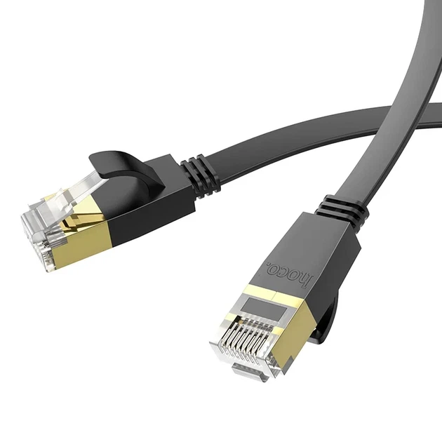 Сетевой кабель HOCO US07 Cat.6 RJ45 10 м, Gigabit Ethernet LAN, плоский, черный - Фото 3 Сетевой кабель HOCO US07 Cat.6 RJ45 10 м, Gigabit Ethernet LAN, плоский, черный - изображение 3