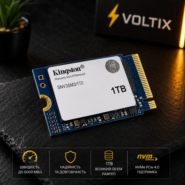 SSD Kingston NV3 1TB M.2 2230 PCIe 4.0 NVMe - 6000/4000 МБ/с, компактный накопитель - изображение 2