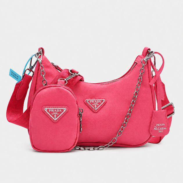 Жіноча сумка Prada хобо червона - Фото 1 Жіноча сумка Prada хобо червона - зображення 1