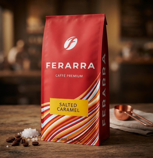 Зерновой кофе Ferarra Salted Caramel 1 кг кофе в зернах соленая карамель ароматизированный кофе арабика 100% средней обжарки бленд Бразилия Индия шоколадный кофе с ореховыми нотками карамельным ароматом насыщенным вкусом кислинкой горчинкой для эспрессо - изображение 8