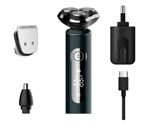Электробритва роторная 3 в 1 с триммером для носа и ушей USB зарядка до 60 минут работы черный Adler MC-0444 - изображение 3