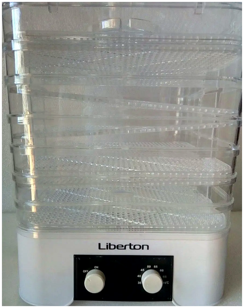 Сушка для овощей и фруктов 520 Вт 21 л 7 поддонов для кухни белый Liberton MC-0734 - изображение 3