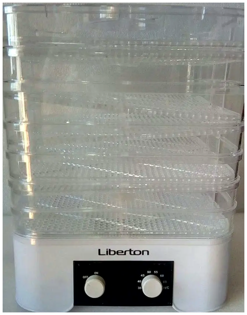 Сушка для овощей и фруктов 520 Вт 21 л 7 поддонов для кухни белый Liberton MC-0734 - изображение 8