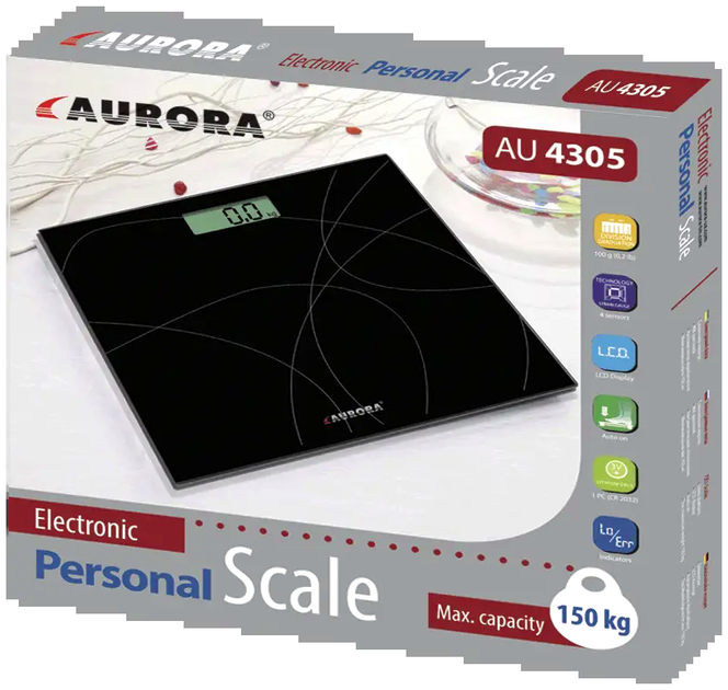Весы напольные электронные максимальный вес 150 кг стекло для дома Aurora MC-0586 - изображение 4