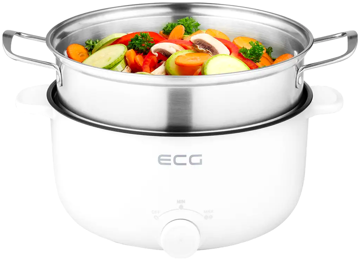 Электрокастрюля 3 л 900 Вт для кухни белая ECG MC-0958 - изображение 3