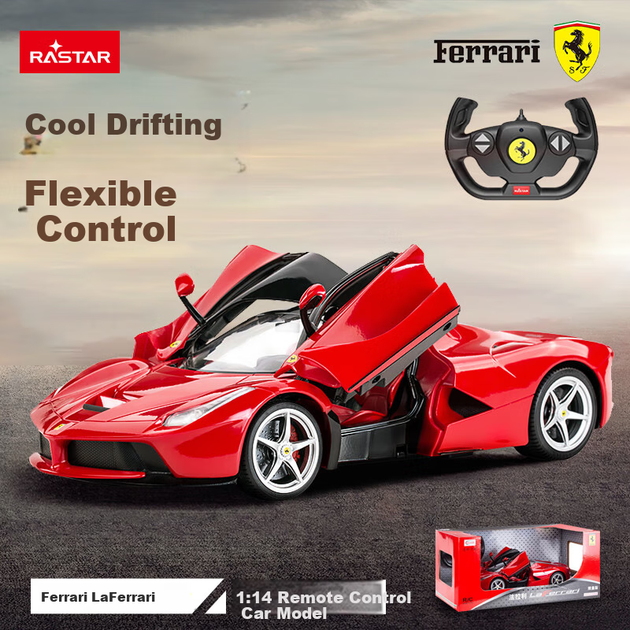 Машинка Rastar Ferrari LaFerrari Drift 1:14 радиоуправляемая, красная - изображение 8