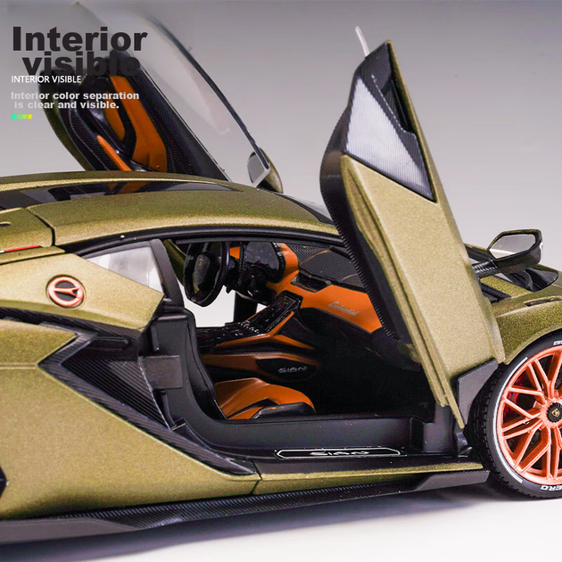 Bimeigao 1:18 Lamborghini FKP 37 Модель спортивного автомобіля Іграшка Реалістична модель легкосплавного автомобіля Подарункова модель для хлопчиків - зображення 8