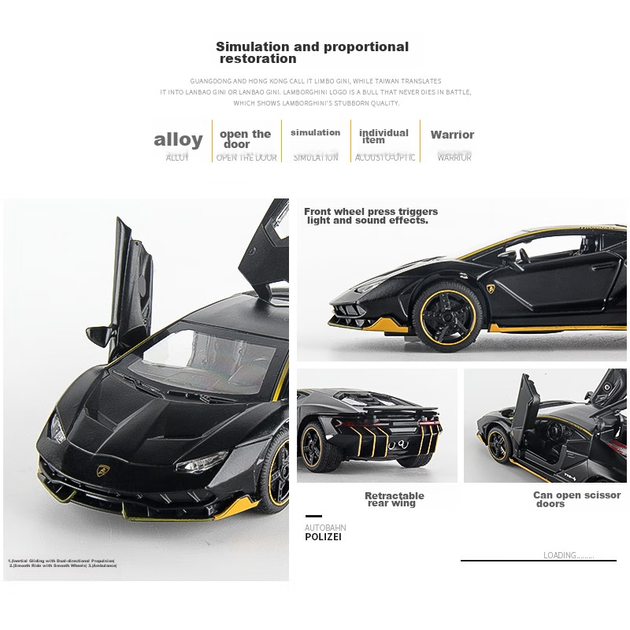 Машинка коллекционная Anby Families Lamborghini для детей 3-6 лет подарочная - изображение 6