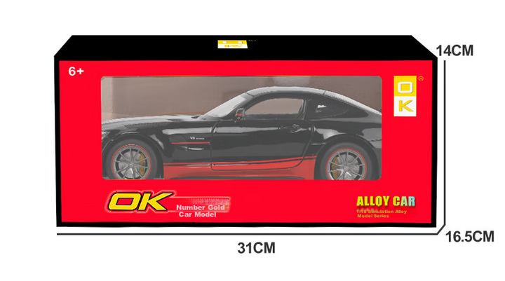 Модель Heimanba Mercedes-Benz GT-R зі сплаву, масштаб 1:18, чорна - Фото 4 Модель Heimanba Mercedes-Benz GT-R зі сплаву, масштаб 1:18, чорна - зображення 4