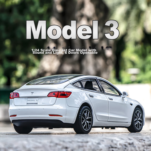 Модель автомобіля Heimanba Tesla Model S, масштаб 1/24, біла, колекційна - Фото 4 Модель автомобіля Heimanba Tesla Model S, масштаб 1/24, біла, колекційна - зображення 4