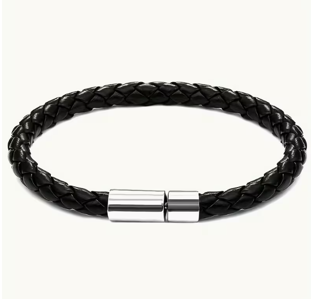 Комплект 2 стильних плетених браслетів Retro Braided, чорний з коричневим, для чоловіків з екошкіри - изображение 7