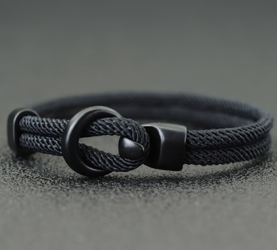 Унікальний чоловічий браслет Bangle Hook, браслет на удачу Чорний - Фото 2 Унікальний чоловічий браслет Bangle Hook, браслет на удачу Чорний - зображення 2