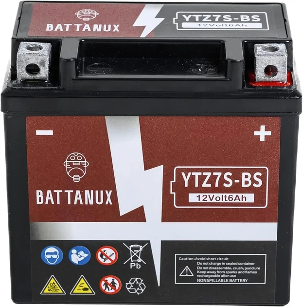 Мотоакумулятор YTZ7S BS 12V 6Ah AGM SLA необслуговуваний для мотоциклів - изображение 2