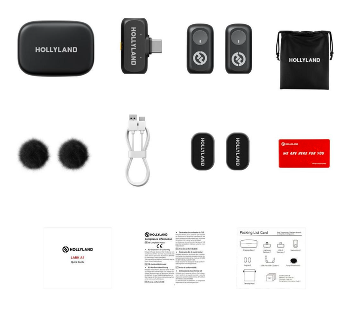 Мікрофонна радіосистема для смартфона Hollyland Lark A1 Duo USB-C - Фото 4 Мікрофонна радіосистема для смартфона Hollyland Lark A1 Duo USB-C - изображение 4
