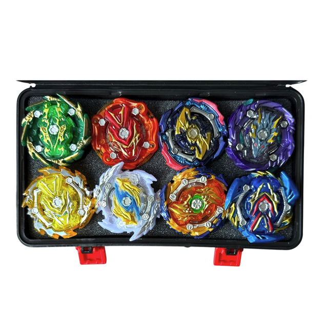 Подарунковий набір Beyblade Burst Rise Season 6 — 8 бейблейдів, кейс, 2 лаунчери, ручка, лаунчер-ліхтарик, монтажний ключ - зображення 4