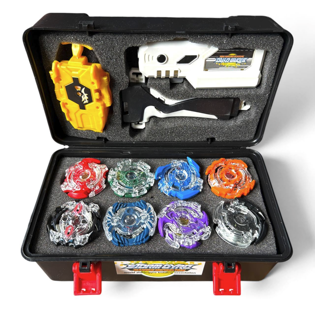 Подарунковий набір Beyblade Burst Evolution Season 3 — 8 бейблейдів, кейс, 2 лаунчери, ручка, лаунчер-ліхтарик, монтажний ключ - зображення 3