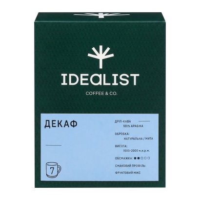 Дрип-кофе Idealist Coffee Co Decaf 7 Дрипов 84g - Фото 1 Дрип-кофе Idealist Coffee Co Decaf 7 Дрипов 84g - изображение 1