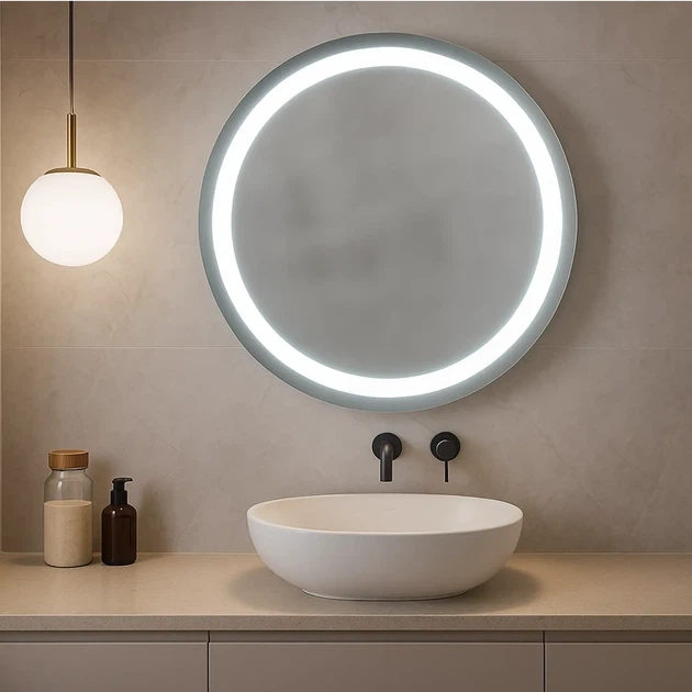 Зеркало для ванной комнаты Van Mebles LED 1 600x600 круглое, с фронтальной LED-подсветкой - изображение 2